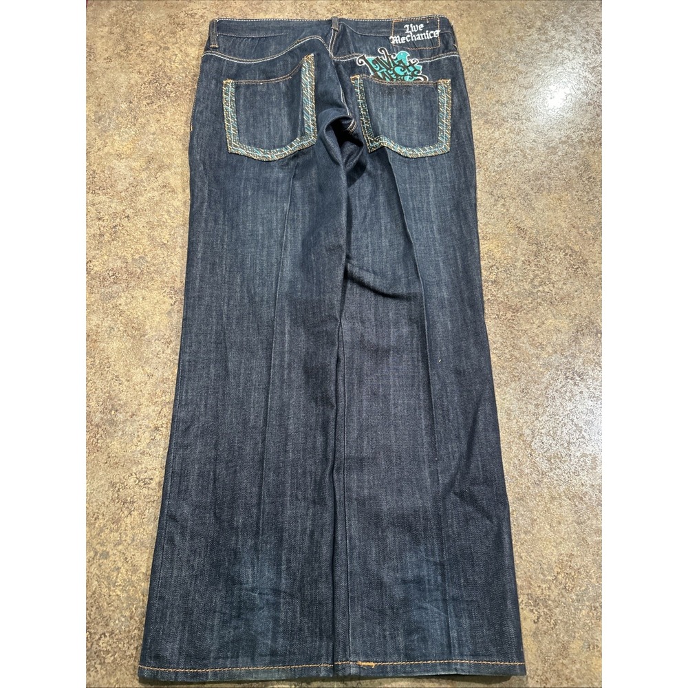 Y2k Live Mechanics Jeans Size 36 (fits 38x33) Baggy Hip Hop Skater